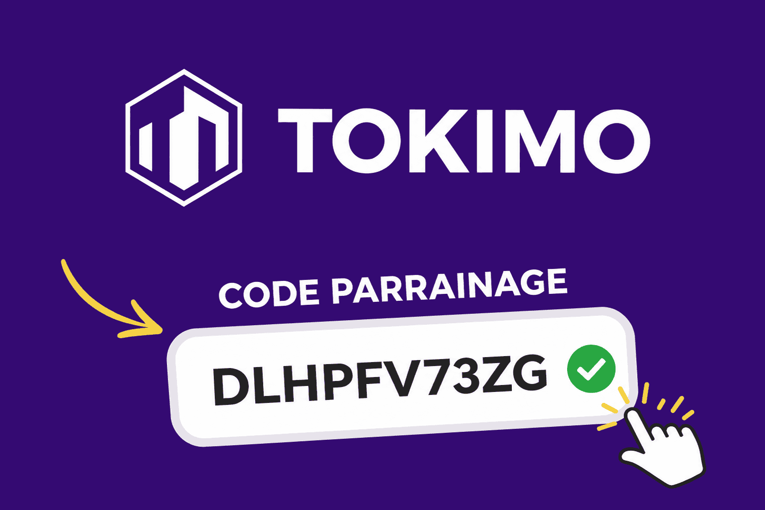 Code parrainage Tokimo DLHPFV73ZG
